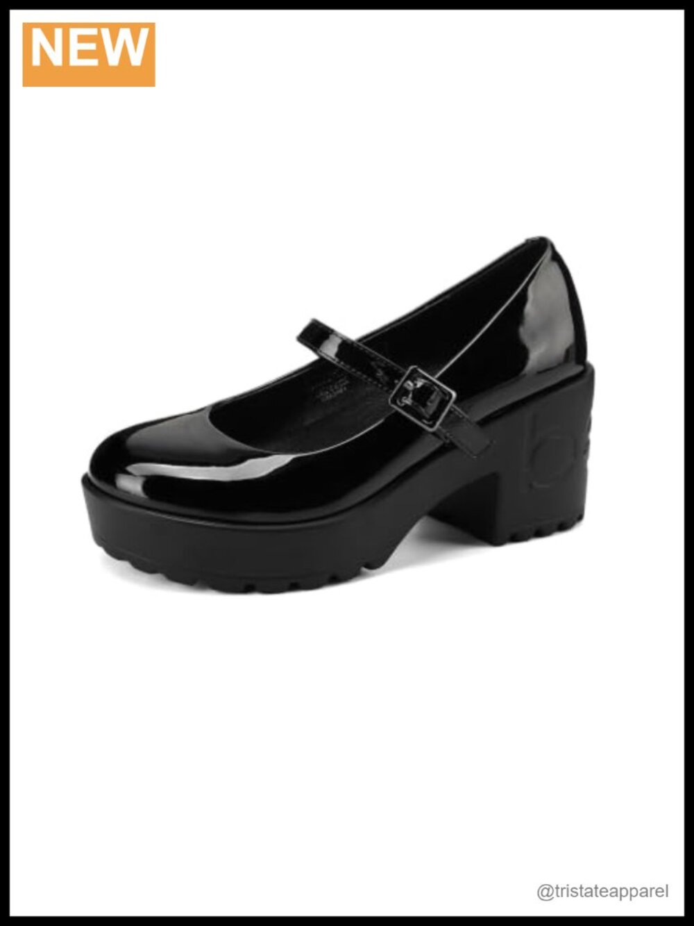 Mary Jane Platform Chunky Heel Pumps Vegan Faux Leather Women's